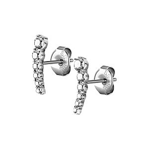 Halbmond, CZ weiss, 13 x 3 mm, Chirurgenstahl