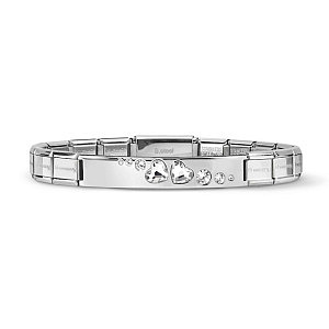 Trendsetter Bracciale, Cuori, CZ bianco, 18 cm