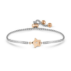 Milleluci Refined Bracelet, Étoile, ZC blanc, 19 cm, plaqué or rose