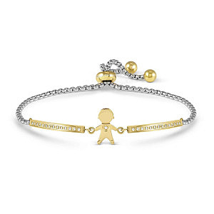 Milleluci Refined Armband, Junge, CZ weiss, 19 cm, vergoldet