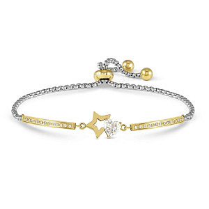 Milleluci Refined Bracelet, Étoile, ZC blanc, 19 cm, plaqué or