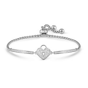 Milleluci Beloved Armband, Herz mit Schloss, 19 cm
