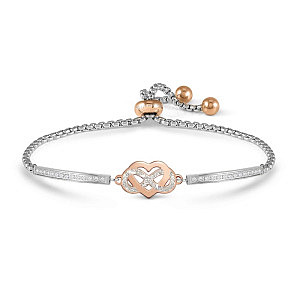 Milleluci Beloved Armband, Infinity, Herz, 19 cm, rosévergoldet
