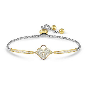 Milleluci Beloved Armband, Herz mit Schloss, 19 cm, vergoldet