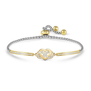 Milleluci Beloved Armband, Infinity, Herz, 19 cm, vergoldet