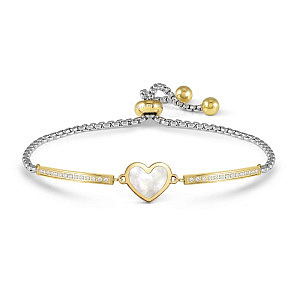 Milleluci Beloved Armband, Herz, Perlmutt, 19 cm, rosévergoldet