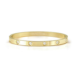 Pretty Bangles Satinshine Bracelet, 6 Cœurs, ZC blanc, Satin Finish, diverses tailles