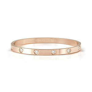 Pretty Bangles Satinshine Bracelet, 6 Cœurs, ZC blanc, Satin Finish, diverses tailles