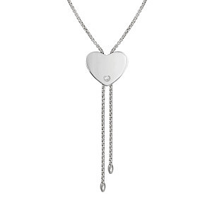 Sempre con me Collier, Cœur, ZC blanc, 100 cm