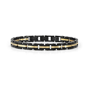 Virtus Code Bracciale, Nero / Oro, 21 cm