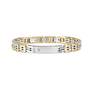 Virtus Code Bracciale, Bianco / Oro, Diamante, bianco, 21 cm