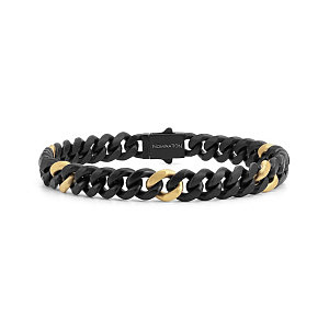 Bold Steel Armband, Panzerkette, Schwarz / Gold, diverse Grössen