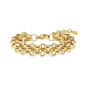 Wear&Style Armband, Doppelte Kette, 21 cm, vergoldet