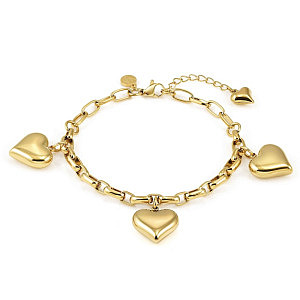 Wear&Style Armband, Herzen, 21 cm, vergoldet