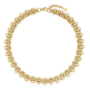 Wear&Style Halskette, Doppelte Kette, 48 cm, vergoldet