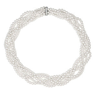 Wear&Style Collana, Catena torchon, Perle di cristallo, varie misure