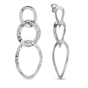 Wear&Style Boucle d'oreilles pendantes, Chaîne martelée, 5.5 cm