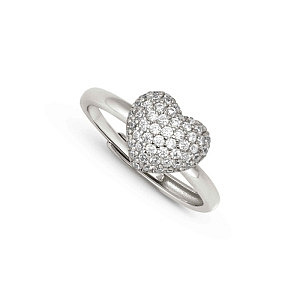 Lifepoetry Anello, Cuore, Pavé bianchi, One Size: 11 - 17