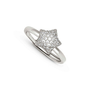 Lifepoetry Anello, Stella, Pavé bianchi, One Size: 11 - 17