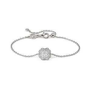 Lifepoetry Armband, Kleeblatt, Pavé weiss, 19 cm