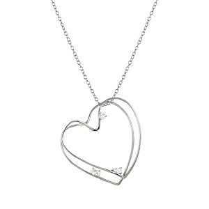 My Rebel Art Collana, Cuore, CZ bianco, 90 cm, Pendenti: 5.0 x 5.3 cm