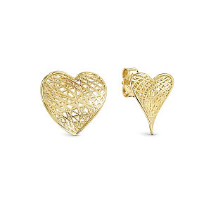 Leaf of Light Boucles d'oreilles, Cœur, petit, 1.4 x 1.4 cm
Perle: 0.6 x 0.6 cm, plaqué or