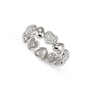 Precious Moves Bague, Cœurs, ZC blanc, diverses tailles