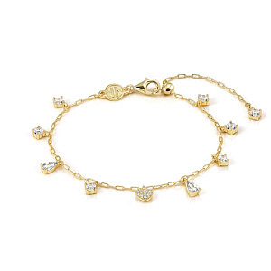 Precious Moves Bracelet, Cœur, divers pendentifs, 19 cm, plaqué or