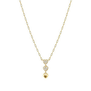 Precious Moves Collana, Cuore, Pavé bianchi, 46 cm, placcato oro