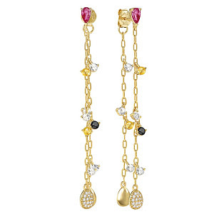 Precious Moves Boucle d'oreilles pendantes, Ovales, divers pendentifs, 6.2 cm, plaqué or