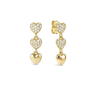 Precious Moves Boucle d'oreilles pendantes, Cœurs, 1.7 cm, plaqué or