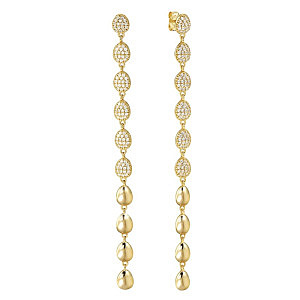 Precious Moves Boucle d'oreilles pendantes, Ovales, riche, 8 cm, plaqué or