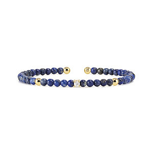 Siren Dream Bracciale, Lapis, CZ bianco, Ø 5.8 cm, placcato oro