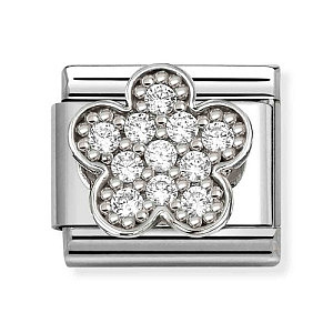 Silvershine Symbole, Blume, CZ weiss