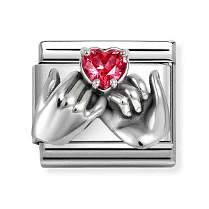 Silvershine Ox Symbole, Hände, CZ rot