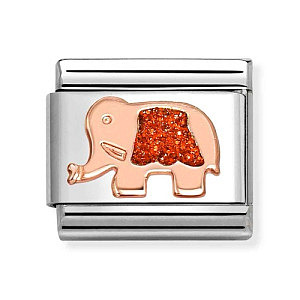Rosegold Symbole, Elefant, Glitzer rot