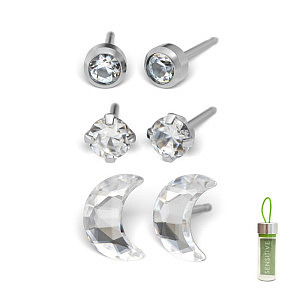 Anna, Set mit 3 Paaren, Chirurgenstahl weiss