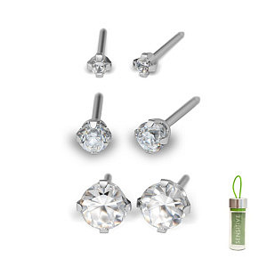 Julia, Set mit 3 Paaren, Chirurgenstahl weiss