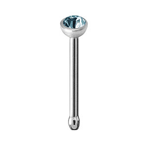 Kugelstopper, Kristall Aquamarin, Stabstärke: 0.8 mm, Titan