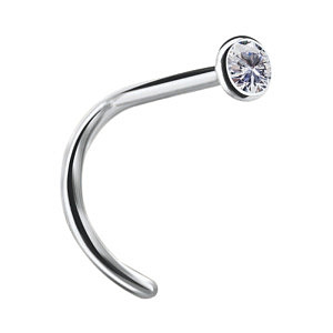 Spirale Bezel, CZ weiss, Stabstärke: 0.8 mm, Titan