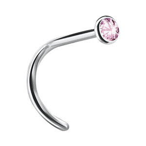 Spirale Bezel, CZ hellrosa, Stabstärke: 0.8 mm, Titan