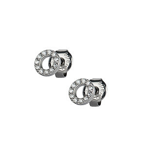 Donut, CZ weiss, 6 mm, Chirurgenstahl
