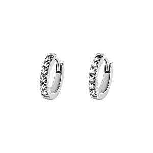 Kreole, 1 Reihe CZ weiss, 10 x 2 mm, Chirurgenstahl