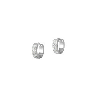 Kreole, 2 Reihen CZ weiss, 18 x 5 mm, Chirurgenstahl