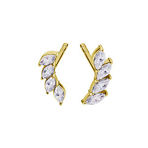 Marquise, 4 ZC blanc, 12 mm, Acier chirurgical plaqué or