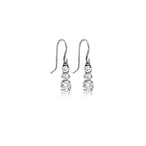 3 Tiffany Cubic Zirconia, CZ weiss, 15 mm, Chirurgenstahl