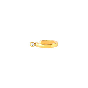 1 Ring, Kristall weiss, 7 mm, Chirurgenstahl vergoldet