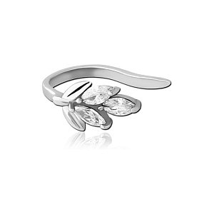 Marquise, Kristall weiss, 8 mm, Chirurgenstahl
