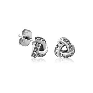 Knoten, Kristall weiss, 8 mm, Chirurgenstahl