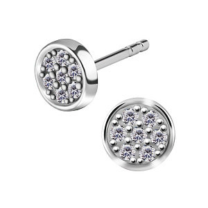 Pavé, CZ weiss, 6 mm, Chirurgenstahl